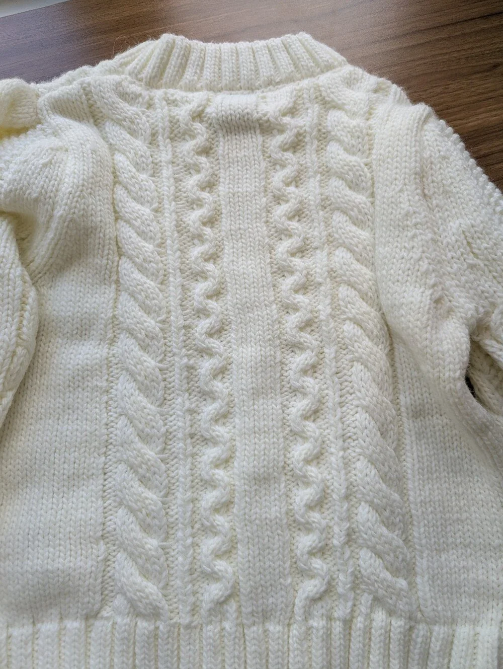 Elie. Tahari Cream Cable Sweater - Picture 7 of 7